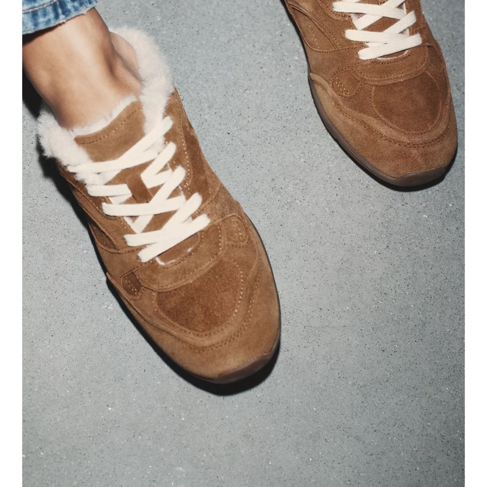 Zara Tan Suede Women's Sneakers